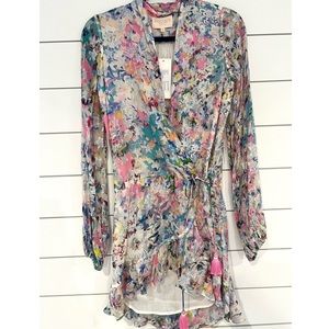 Rococo Sand Floral Print Wrap Minidress